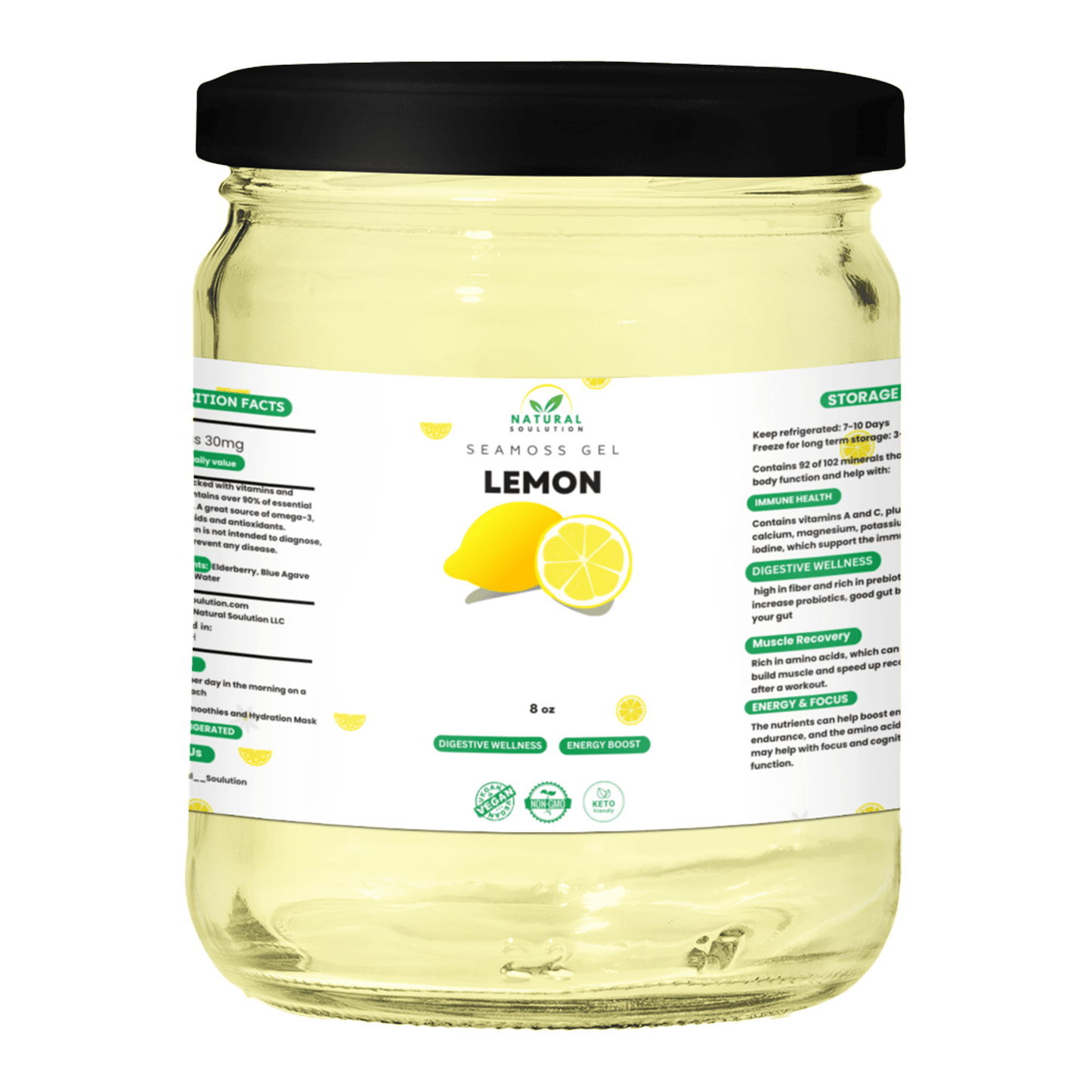 Lemon Sea Moss gel 8oz - NaturalSoulution
