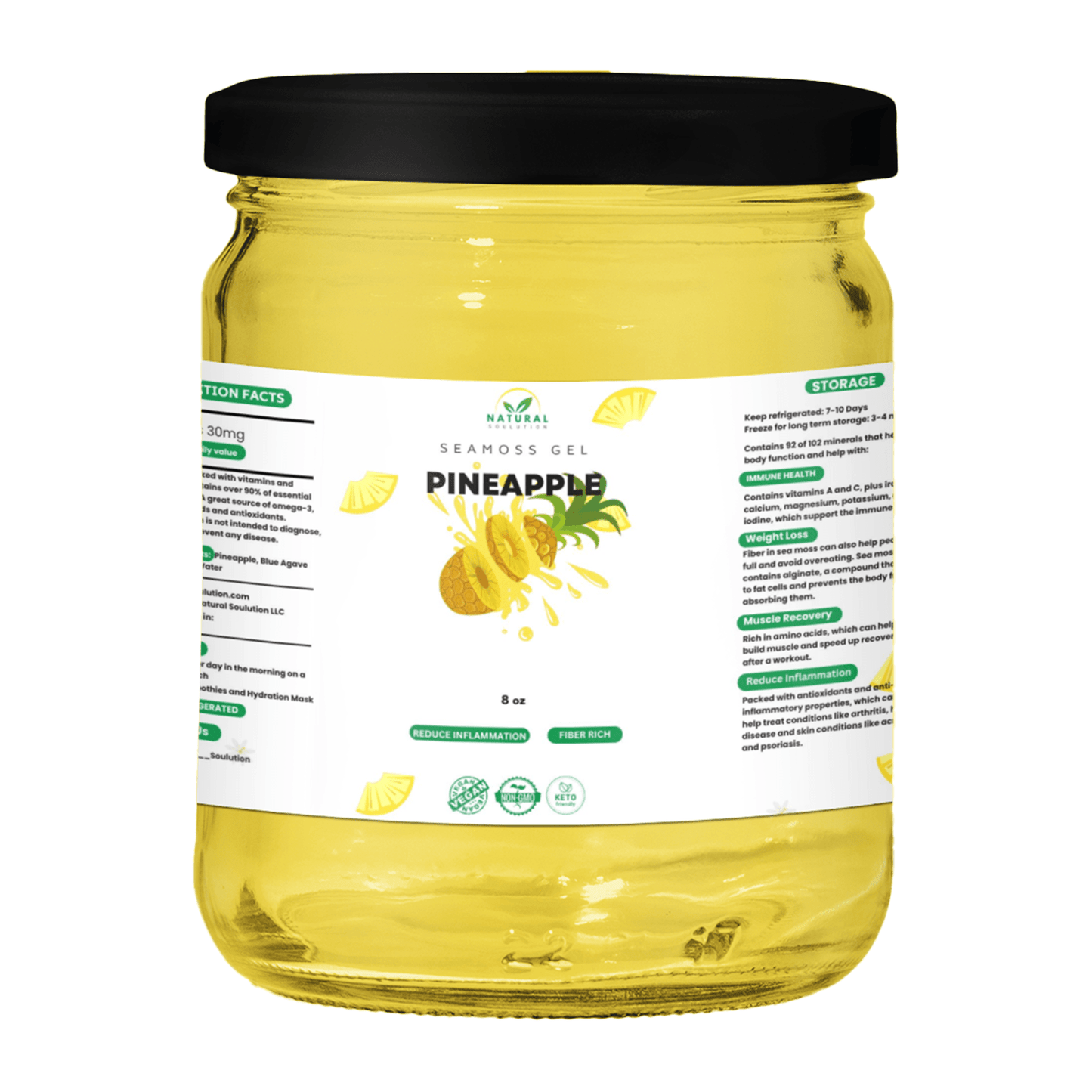 Pineapple Sea Moss Gel 8 oz - NaturalSoulution