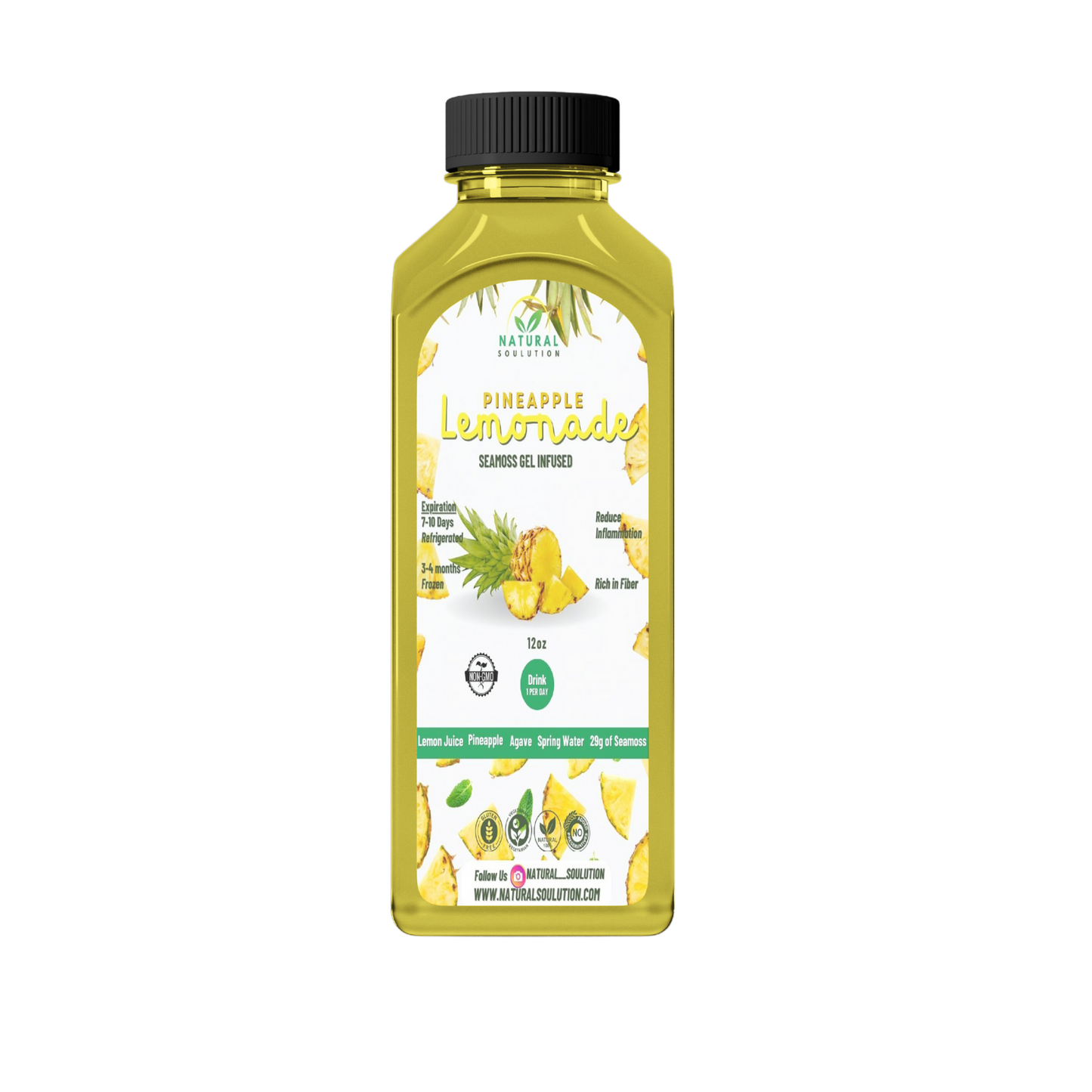 Pineapple Sea Moss Gel lemonade 12 oz